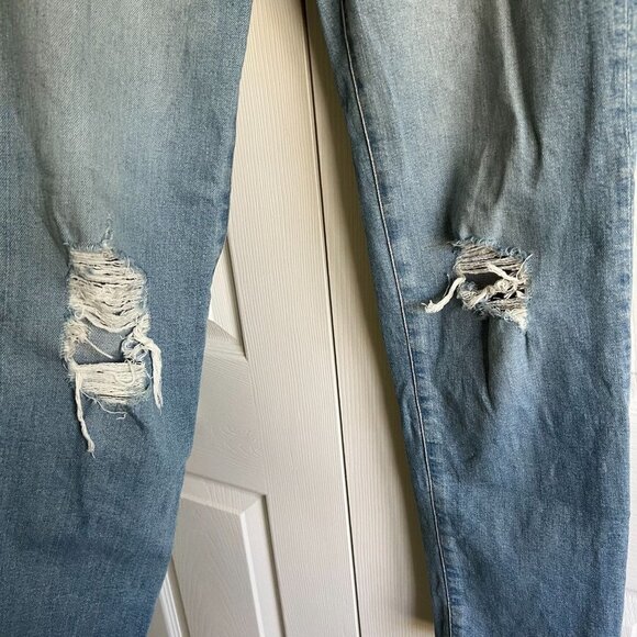 Madewell Perfect Vintage Straight Danby Wash Blue Knee Rip Jeans Women's Size 24 - Picture 6 of 11